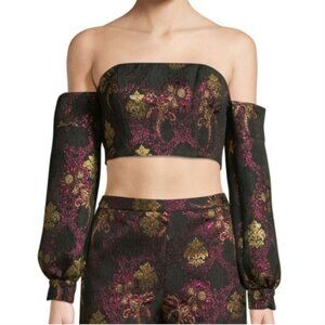 NWOT LPA Metallic Brocade crop top size small